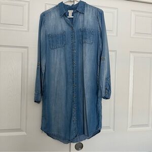 Chico's Light Blue Denim Shirt Dress